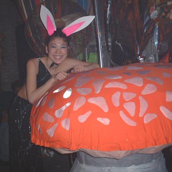 Bunny's like shrooms - Rubalad's Alice in Wonderland - Mad Hatter party, 3-2-02