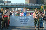 Hungry March Band approaches the Judges... - The Grande Finale... Coney Island Mermaid Parade 2002