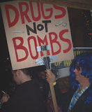 Drugs not bombs - NYC Burning Man Decompression Party, 2002