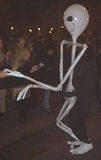 Skeleton Dude - Excllent costume.  Ninja outfit really hides the costumer.  Earth Celebrations Winter Pageant, 2002