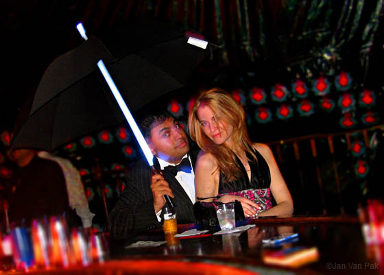 Glowing umbrella