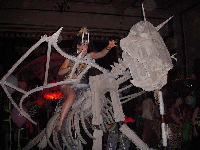 Featuring Kimmy Dudek's Smilodon Fatalis Aerialis... Yes- a ridable, sabertooth tiger skeleton with wings!