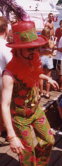 Guy in a Psychedelic get up - Fire Island Invasion 2000