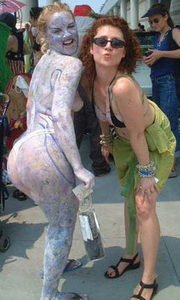 Painted Nudey - Body art by fred hatt (www.fredhatt.com). 2001 Coney Island Mermaid Parade