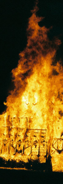 The Temple of Joy Burns - Burning Man, 2002.