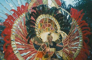 Red, Black & Gold Peackock - Trinidad Carnival 2000