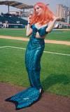 Eva  Mermaid loves baseball - Eva Z at the 2001 Coney Island Mermaid Parade.