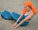 Eva Mermaid on beach 2 - Eva Z. at the 2001 Coney Island Mermaid Parade