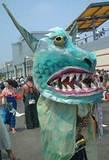 Gator God... - ...and his sax at the 2001 Coney Island Mermaid Parade