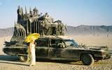 Art Car - Death Hearse & Duck Lady - Burning Man 2001.  To edit record e-mail Editor@CostumeNetwork.com.