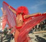 Red Bird Beauty - Burning Man 2001. To edit, email editor@costumenetwork.com