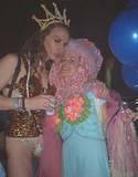 Flower Angel & Barbie - NYC Burning Man Decompression Party, 11-17-01.
