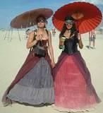 Absynthe Angels - Out sharing their favorite beverage... Burning Man, 2002.